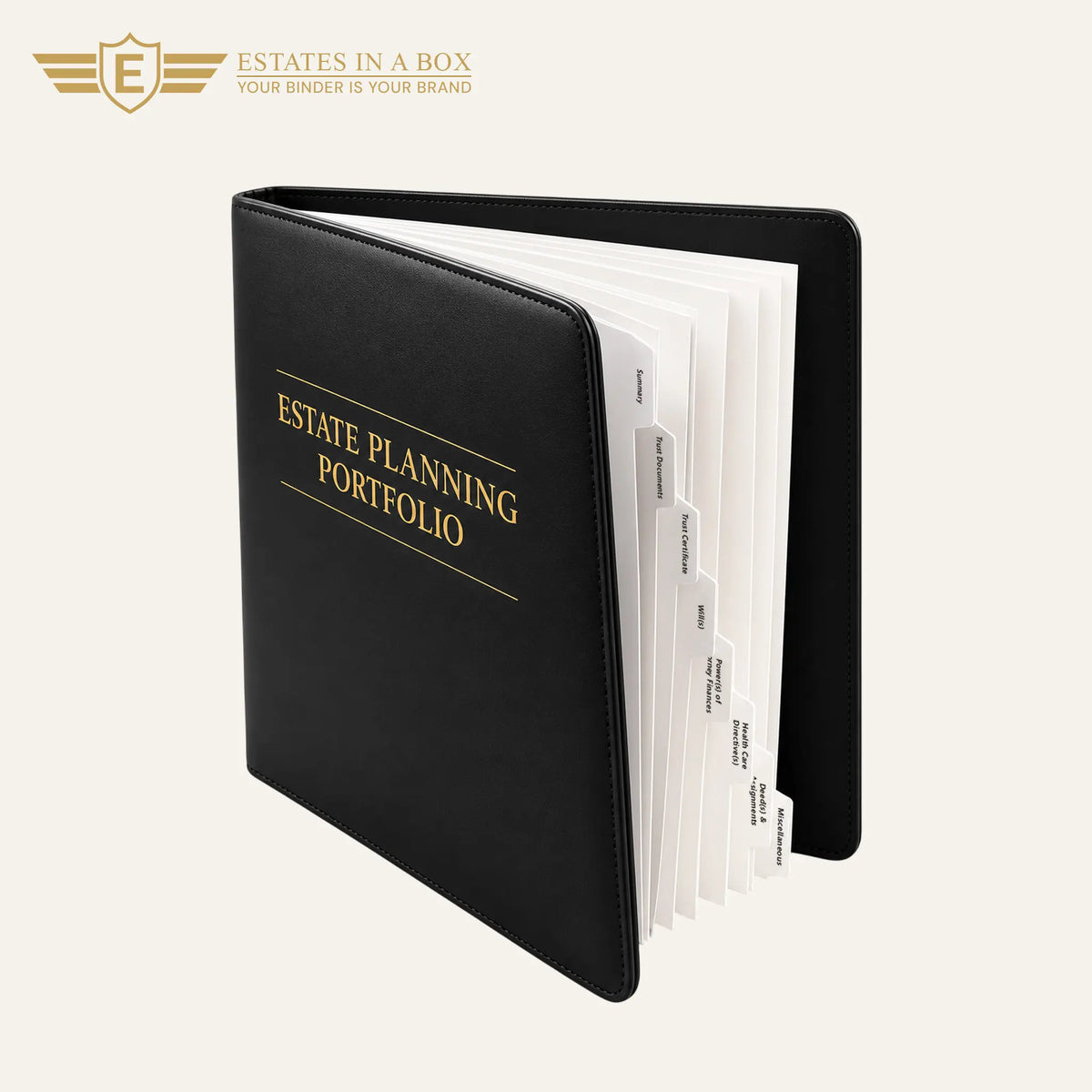 1.0” Slant D-Ring Faux Leather Binder Set — 10-Count Box