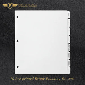 Estate Planning Tab Sets – 50 Sets